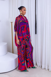 Imani Wavy Print Set (Red)